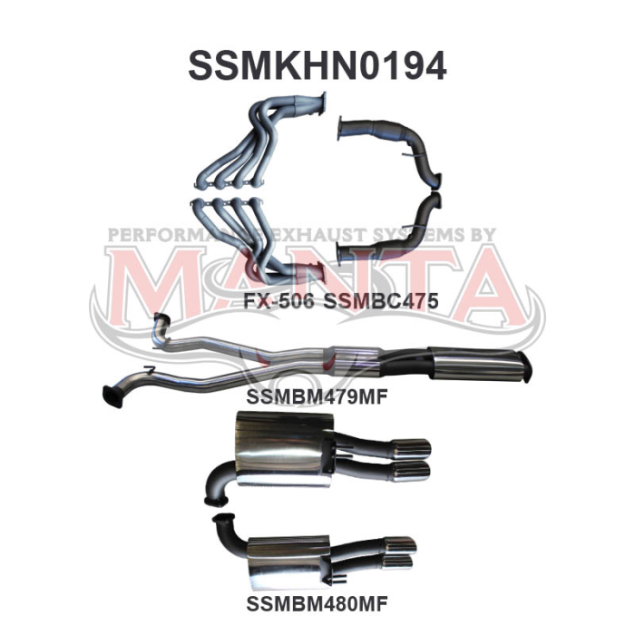 Manta VE Ute & Maloo V8 3in With 1 7/8 in Extractors Muffler/Muffler Exhaust System SSMKHN0194
