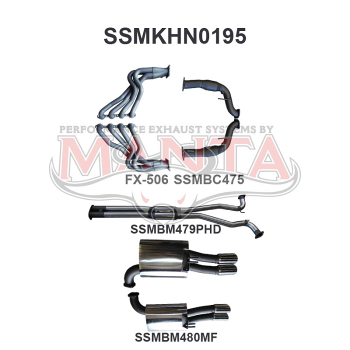 Manta VE Ute & Maloo V8 3in With 1 7/8 in Extractors Hotdog/Muffler Exhaust System SSMKHN0195