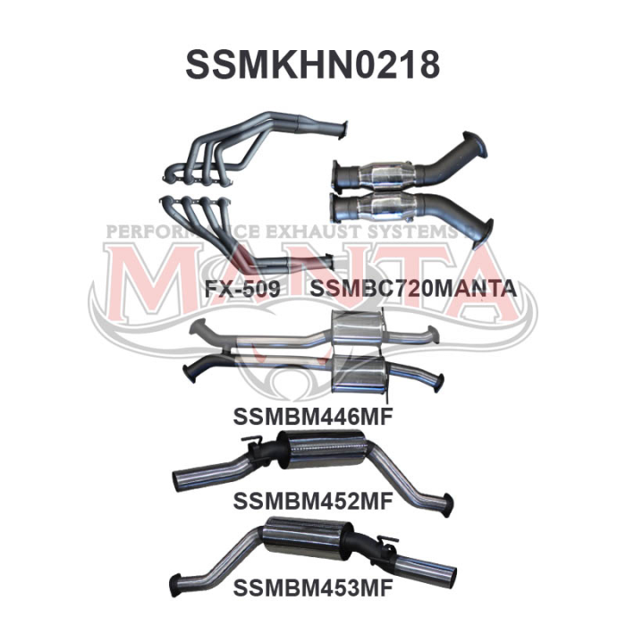 Manta VY VZ Maloo 3in Dual With 1 7/8 in Extractors Muffler/Muffler Exhaust System SSMKHN0218