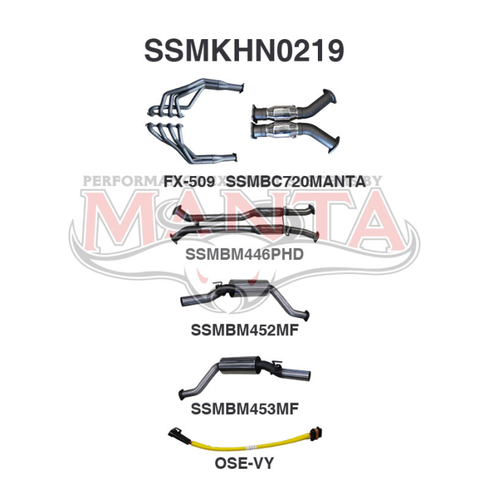 Manta VY VZ Maloo 3in Dual With 1 7/8 in Extractors Hotdog/Muffler Exhaust System SSMKHN0219
