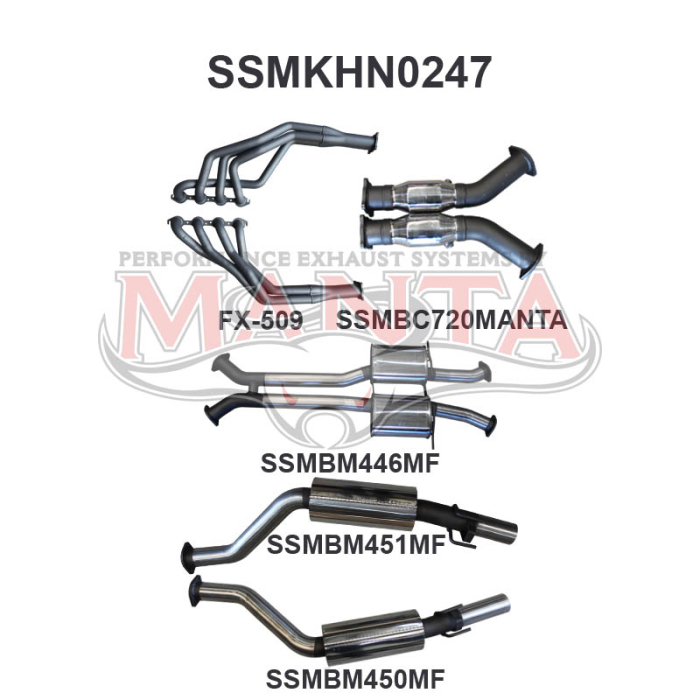 Manta VU VY VZ V8 Ute 3in L & R With 1 7/8 in Extractors Muffler/Muffler Exhaust System SSMKHN0247