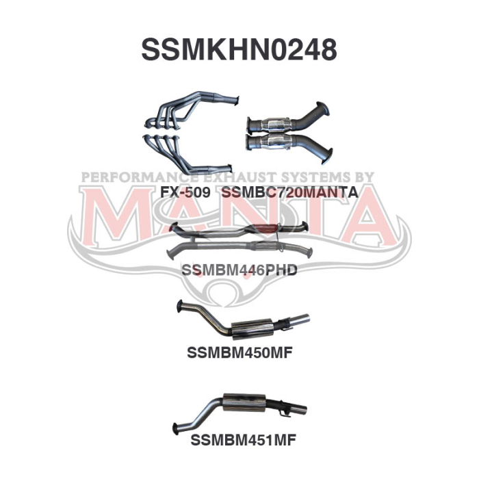 Manta VU VY VZ V8 Ute 3in L & R With 1 7/8 in Extractors Hotdog/Muffler Exhaust System SSMKHN0248