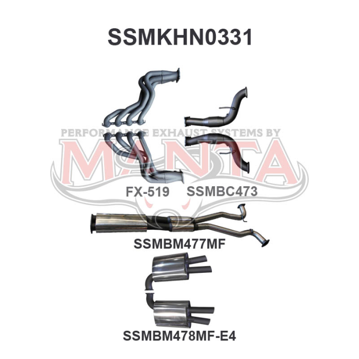 Manta VF HSV V8 Sedan Wagon 3in With 1 7/8 in Extractors Muffler/Muffler Exhaust System SSMKHN0331