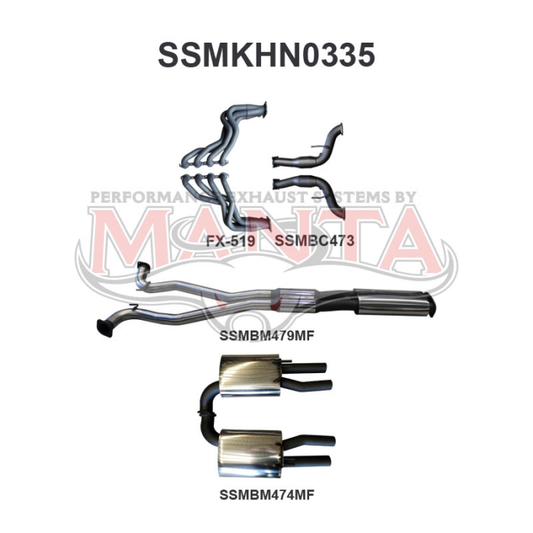 Manta VF HSV Ute Maloo V8 3in With 1 7/8 in Extractors Muffler/Muffler Exhaust System SSMKHN0335