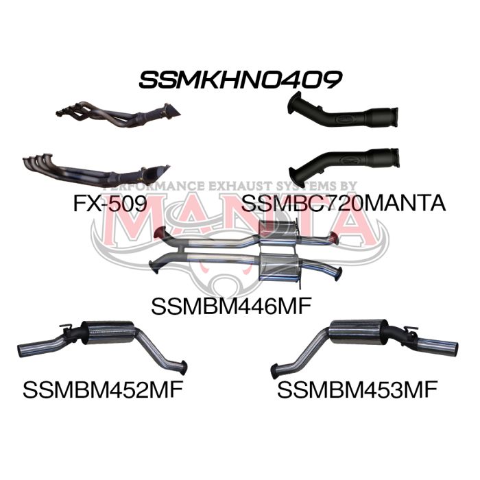Manta VY VZ Maloo 3in Dual With 1 3/4 in Extractors Muffler/Muffler Exhaust System SSMKHN0409
