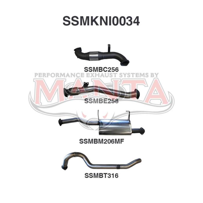 Manta Patrol GU 3.0 Ute With Cat Centre MUFF Exhaust System SSMKNI0034