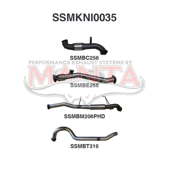 Manta Patrol GU 3.0 Ute With Cat Centre Hotdog Exhaust System SSMKNI0035