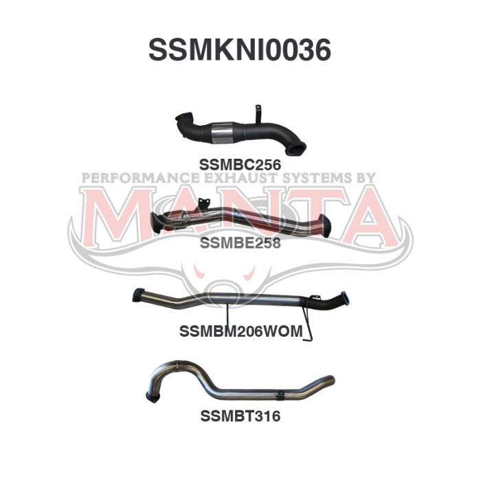 Manta Patrol GU 3.0 Ute With Cat Centre WOM Exhaust System SSMKNI0036