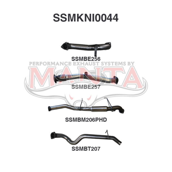 Manta Patrol GU 3.0 DI Wagon Without Cat CEN Hotdog Exhaust System SSMKNI0044