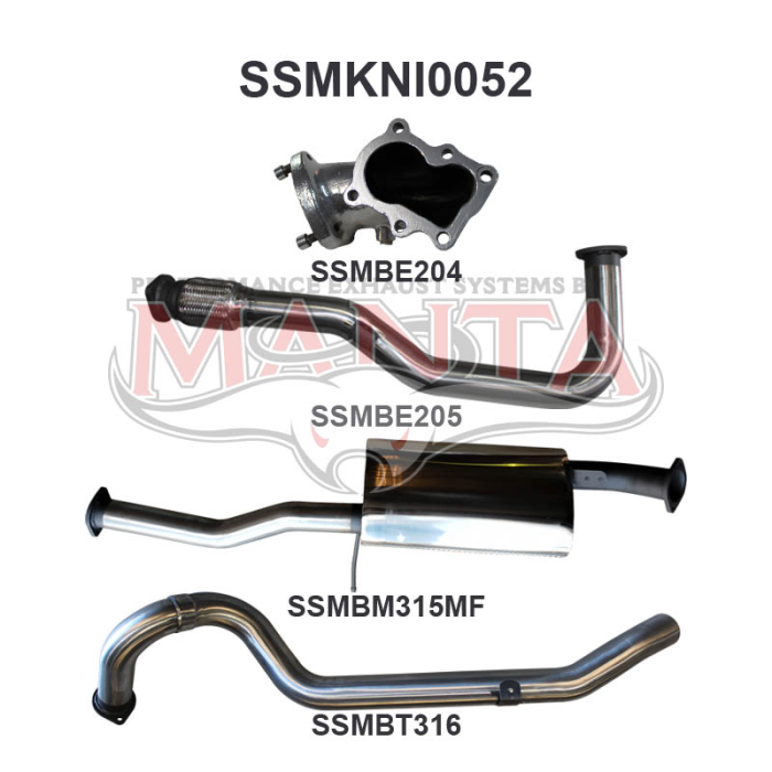 Manta Patrol GU 4.2 Ute With Centre Muffler Exhaust System SSMKNI0052