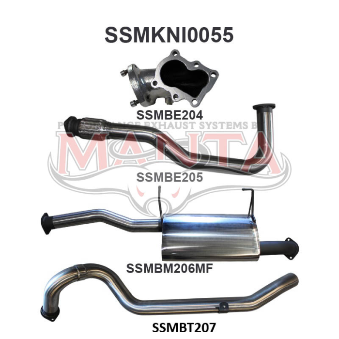 Manta Patrol GU TD4.2 Wagon With Centre Muffler & Tail Exhaust System SSMKNI0055