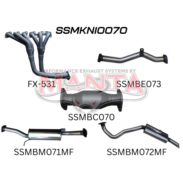 Manta Patrol GU 4.8L Full System with Centre & Rear Muffler Exhaust System SSMKNI0070