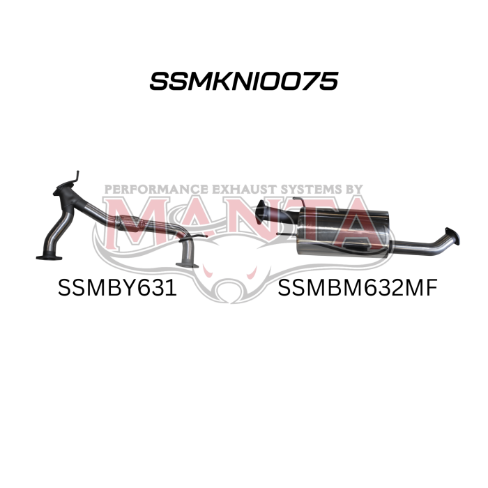 Manta Patrol Y62 V8 5.6L Wagon, 3in Centre Hiflow Muffler For OE Muffler Rplacement Exhaust System SSMKNI0075