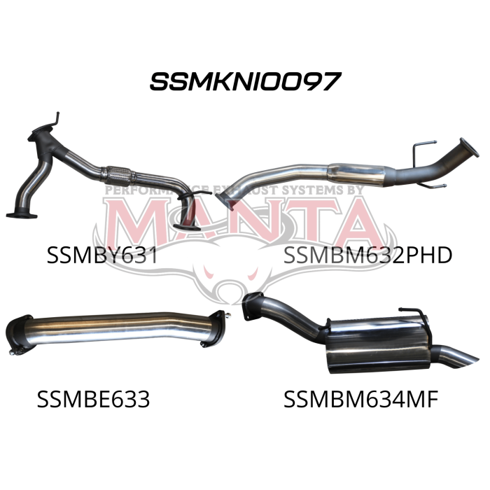 Manta Patrol Y62 V8 5.6L Wagon 3in Catback With Hotdog/Muffler Exhaust System SSMKNI0097