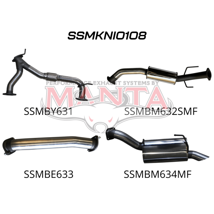Manta Patrol Y62 V8 5.6L Wagon 3in Catback With Medium Muffler Exhaust System SSMKNI0108