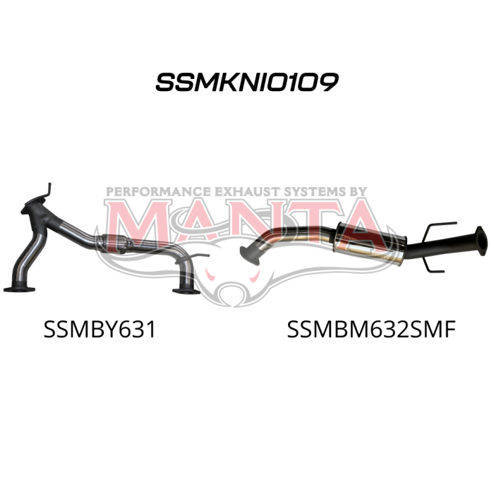 Manta Patrol Y62 V8 5.6L, 3in Centre Small Medium Muffler For OE Muffler Replacement Exhaust System SSMKNI0109