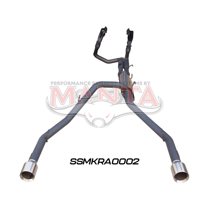 Manta DS RAM1500 5.7L V8 3in Twin Full Exhaust, with Extractors and Cats, and 5in Chrome tips Exhaust System SSMKRA0002