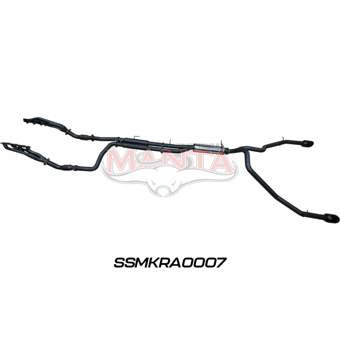 Manta DT RAM1500 5.7L V8 3in Twin Full Exhaust, with Extractors and Cats, and 5in Black tips Exhaust System SSMKRA0007