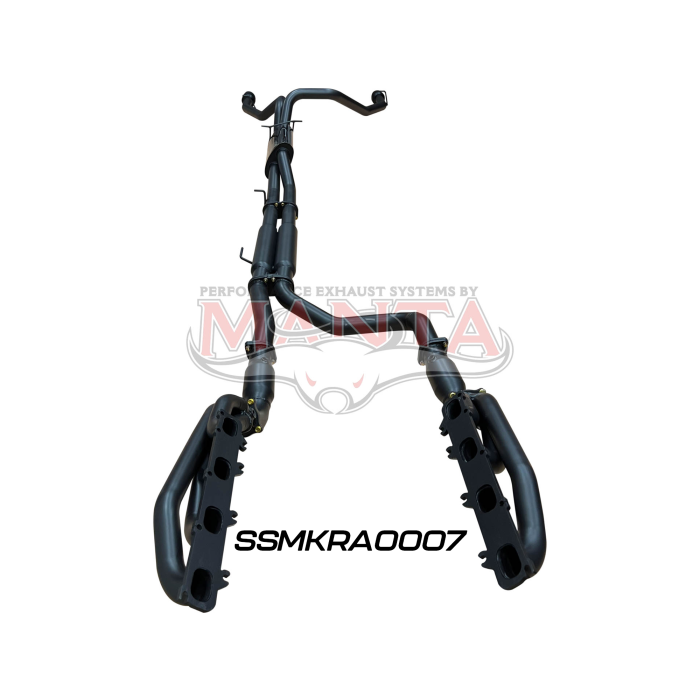 Manta DT RAM1500 5.7L V8 3in Twin Full Exhaust, with Extractors and Cats, and 5in Black tips Exhaust System SSMKRA0007