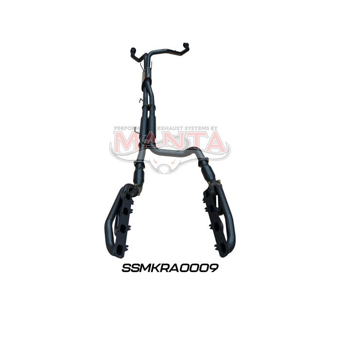 Manta DS RAM1500 5.7L V8 3in Twin Full Exhaust, with Extractors and Cats, and 5in Black tips Exhaust System SSMKRA0009