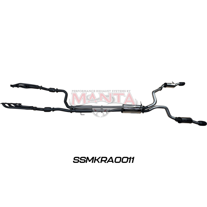 Manta RAM TRX 6.2L V8 3in Twin Full Exhaust with Extractors, Cats & 5in Black Tips Exhaust System SSMKRA0011
