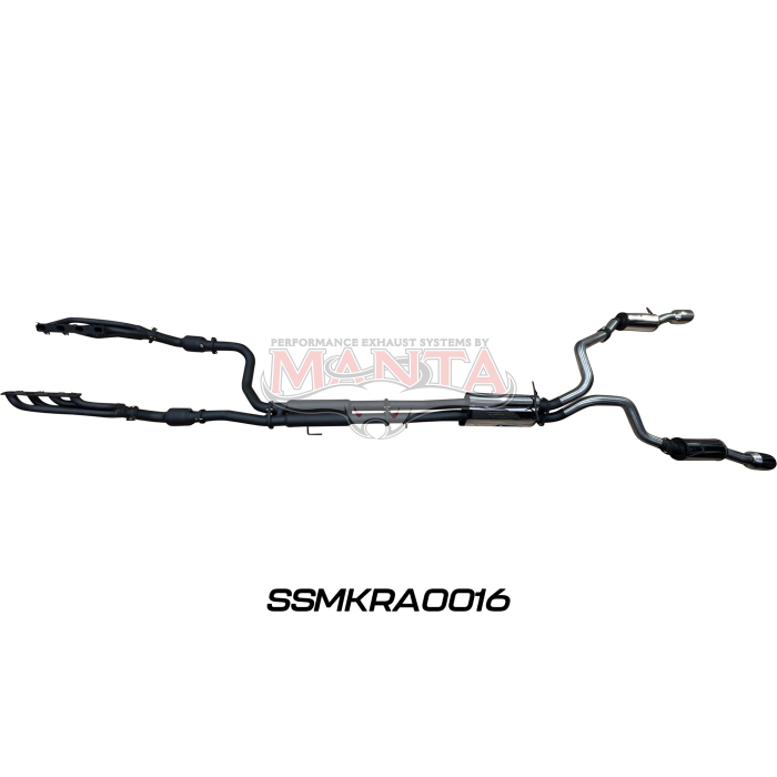 Manta RAM DT 1500 5.7L V8 3in Twin Full Exhaust, with Extractors and Cats, Rear Mufflers 5in Chrome tips Exhaust System SSMKRA0016