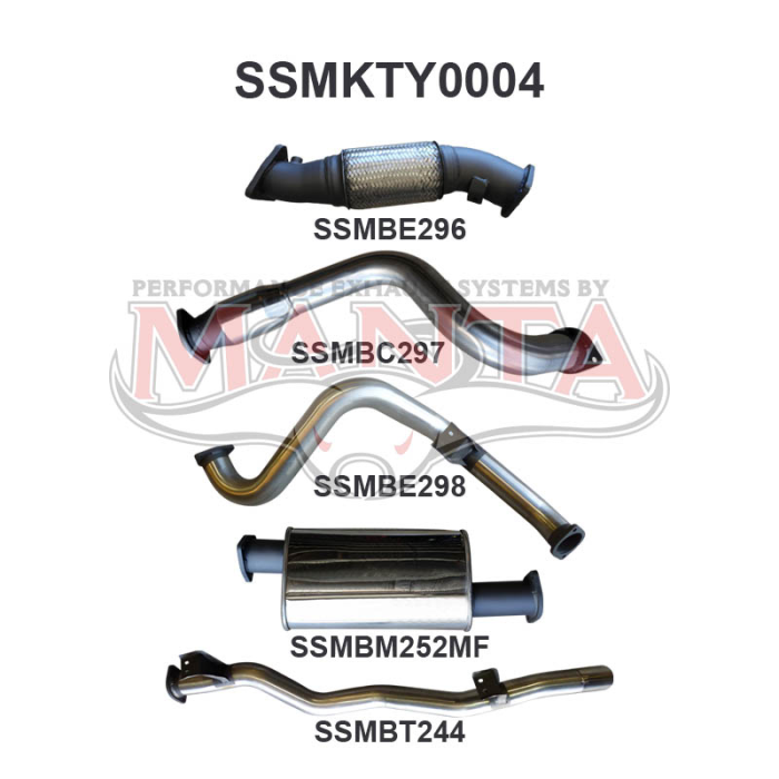 Manta VDJ79 V8 S/Cab Ute 3in With Cat & MUFF Exhaust System SSMKTY0004