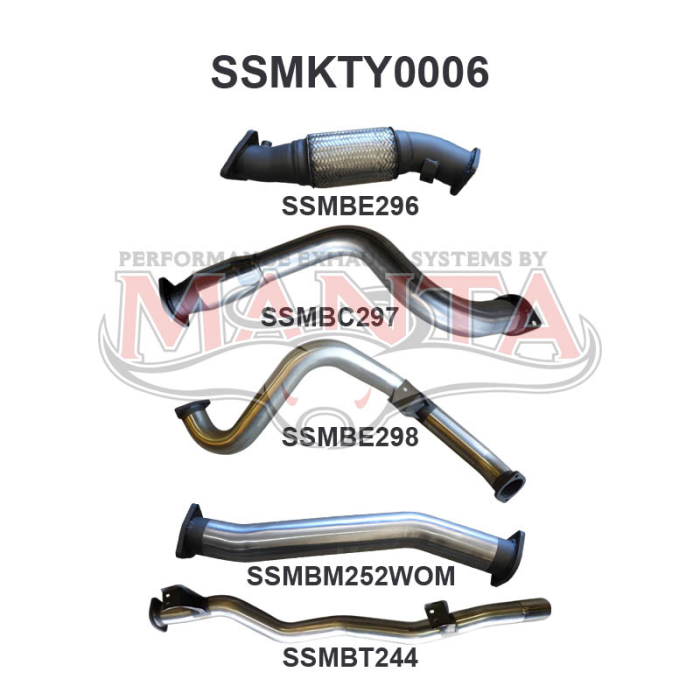 Manta VDJ79 V8 S/Cab Ute 3in With Cat & WOM Exhaust System SSMKTY0006
