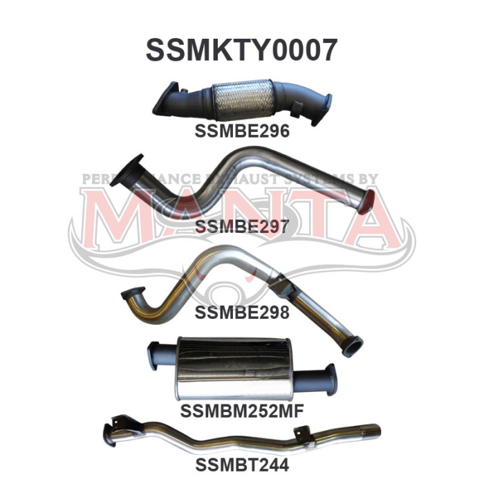 Manta VDJ79 V8 S/Cab Ute 3in NO Cat With Muffler Exhaust System SSMKTY0007