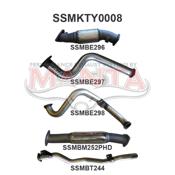 Manta VDJ79 V8 S/Cab Ute 3in NO Cat With Hotdog Exhaust System SSMKTY0008