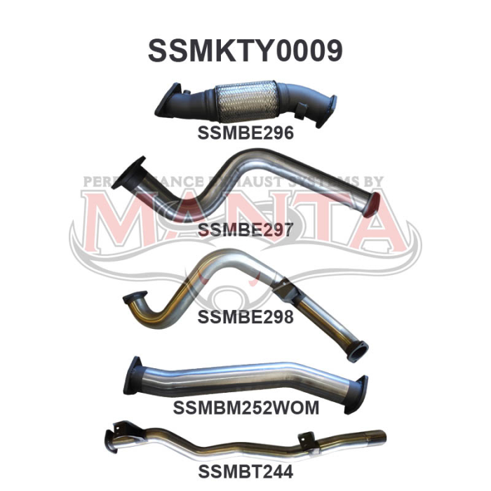 Manta VDJ79 V8 S/Cab Ute 3in NO Cat, WOM Exhaust System SSMKTY0009