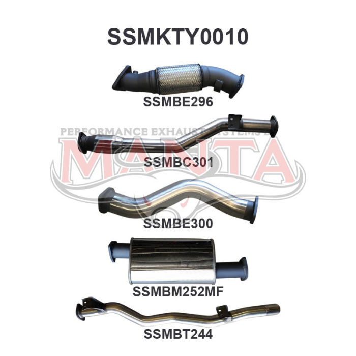 Manta VDJ79 V8 D/Cab Ute 3in With Cat & MUFF Exhaust System SSMKTY0010