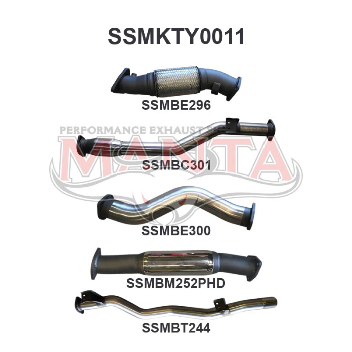 Manta VDJ79 V8 D/Cab Ute 3in With Cat & Hotdog Exhaust System SSMKTY0011
