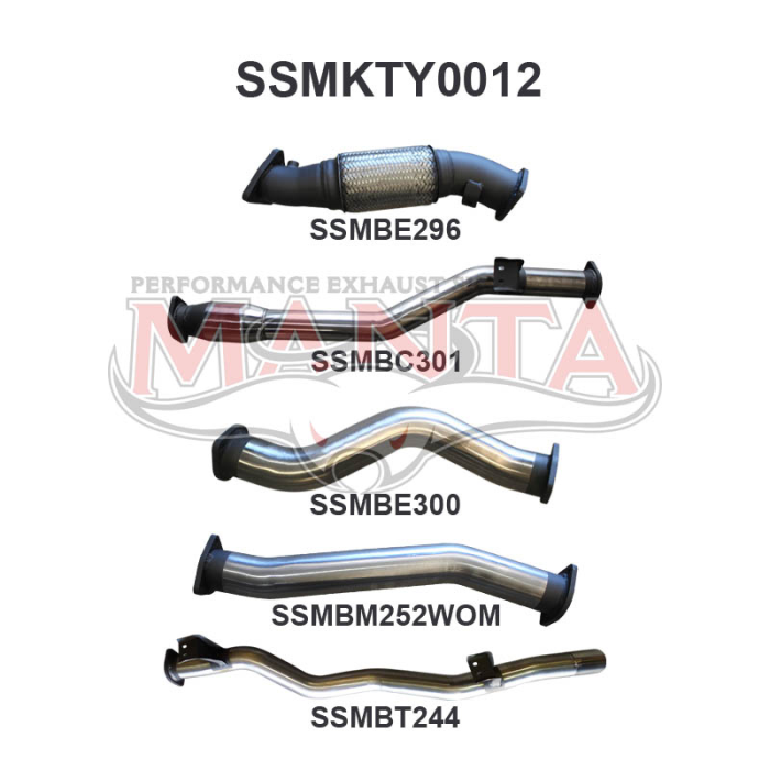 Manta VDJ79 V8 D/Cab Ute 3in With Cat & WOM Exhaust System SSMKTY0012