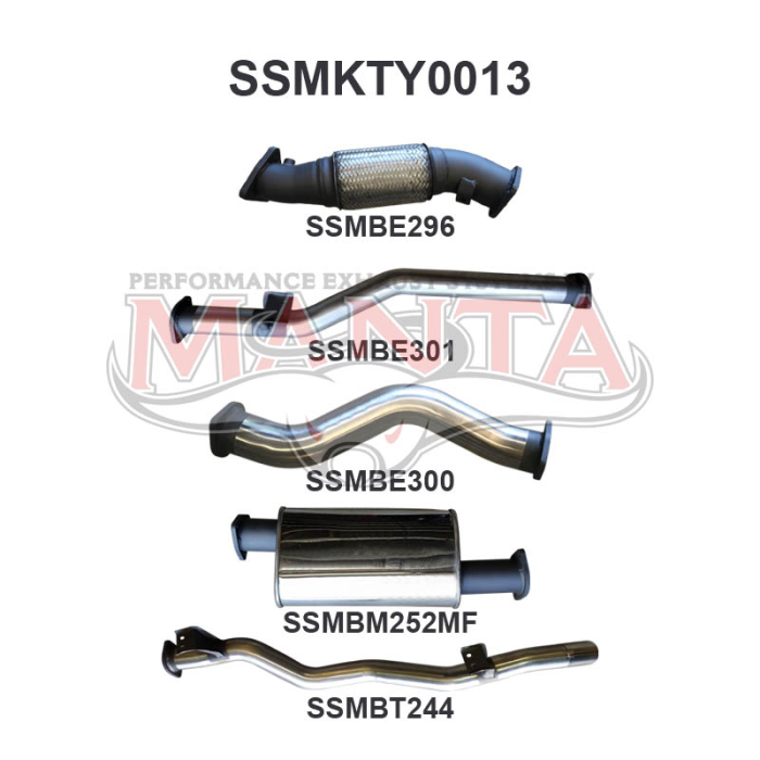 Manta VDJ79 V8 D/Cab Ute 3in NO Cat With Muffler Exhaust System SSMKTY0013