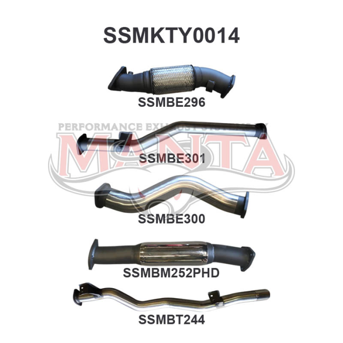 Manta VDJ79 V8 D/Cab Ute 3in NO Cat With Hotdog Exhaust System SSMKTY0014