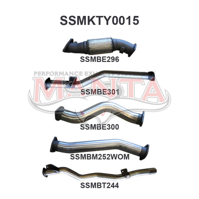 Manta VDJ79 V8 D/Cab Ute 3in NO Cat, WOM Exhaust System SSMKTY0015