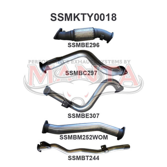 Manta VDJ78 V8 Troop Carrier 3in With Cat & WOM Exhaust System SSMKTY0018
