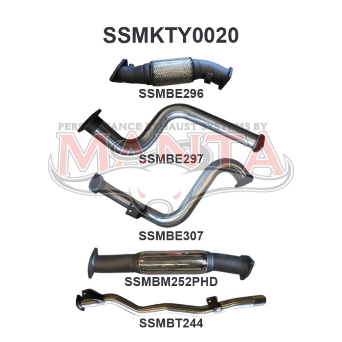 Manta VDJ78 V8 Troop Carrier 3in NO Cat With Hotdog Exhaust System SSMKTY0020