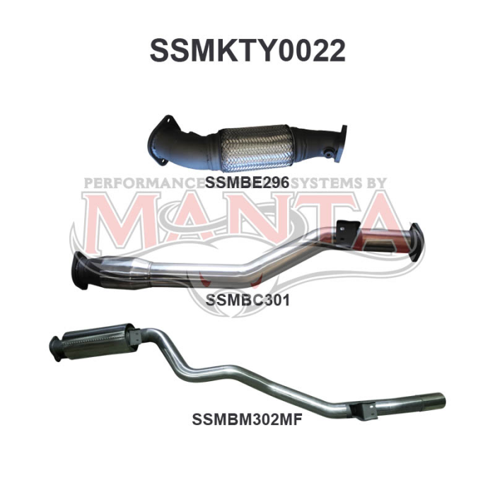 Manta VDJ76 V8 Wagon 3in With Cat Rear Muffler Exhaust System SSMKTY0022