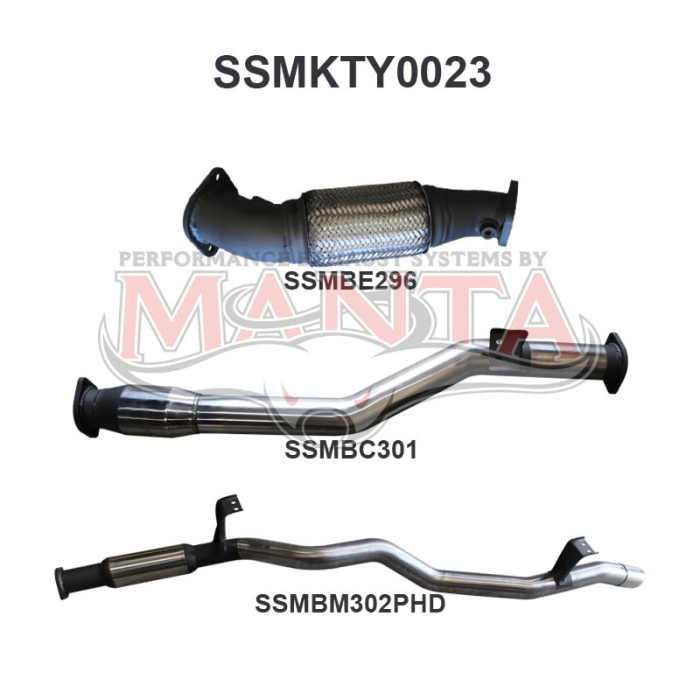 Manta VDJ76 V8 Wagon 3 With Cat & Rear Hotdog Exhaust System SSMKTY0023
