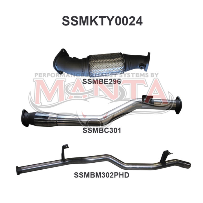 Manta VDJ76 V8 Wagon 3in With Cat Rear WOM Exhaust System SSMKTY0024