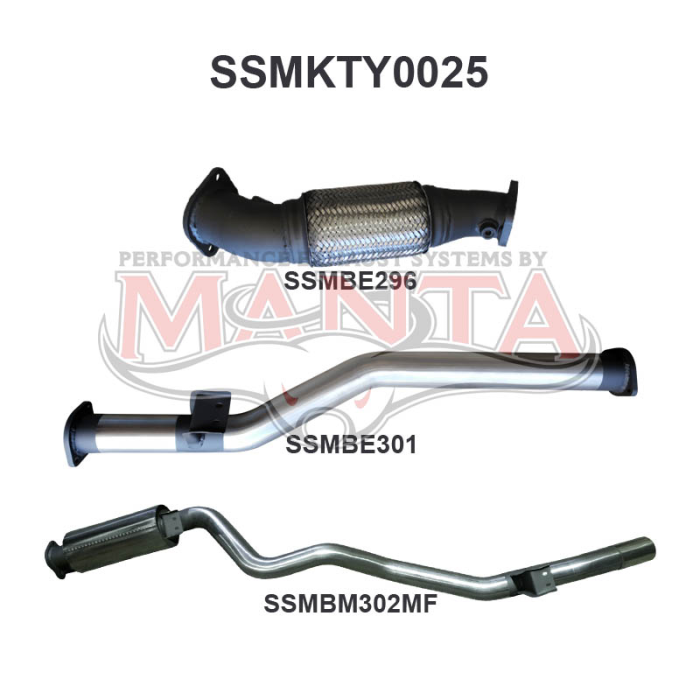 Manta VDJ76 V8 Wagon 3in Without Cat, Rear Muffler Exhaust System SSMKTY0025