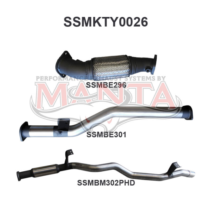 Manta VDJ76 V8 Wagon 3in Without Cat, Rear Hotdog Exhaust System SSMKTY0026