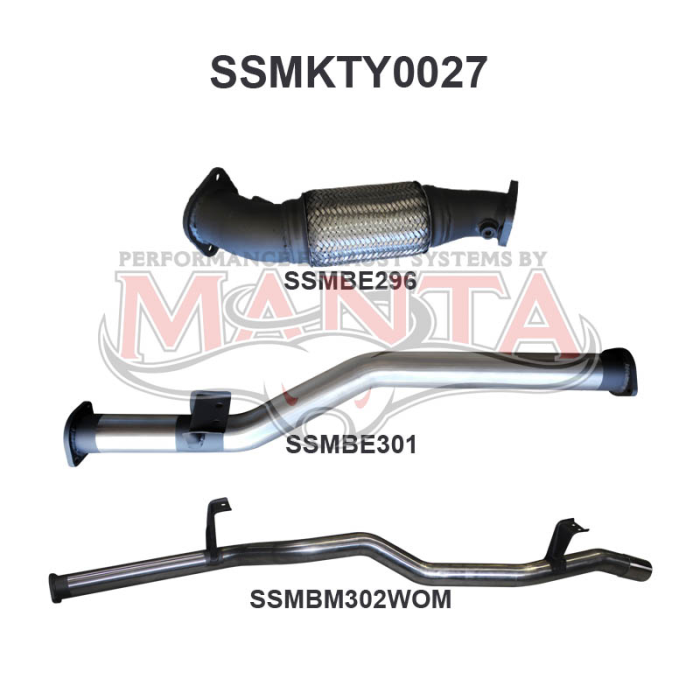 Manta VDJ76 V8 Wagon 3in Without Cat, Rear WOM Exhaust System SSMKTY0027