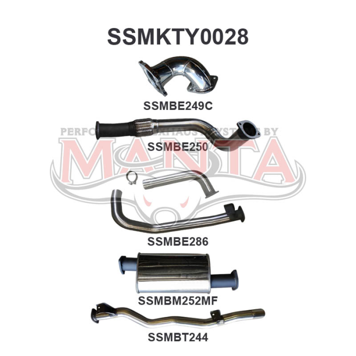 Manta HDJ78 4.2L Troop Carrier 3in Turbo Back With Muffler Exhaust System SSMKTY0028