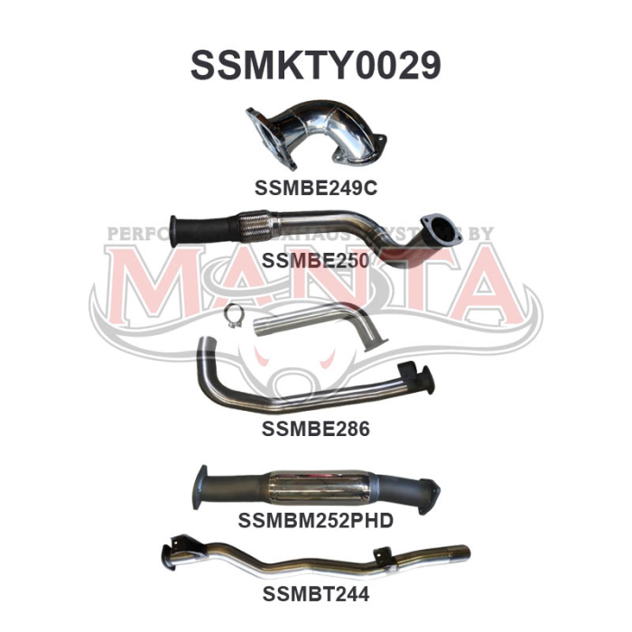 Manta HDJ78 4.2L Troop Carrier 3in Turbo Back With Hotdog Exhaust System SSMKTY0029