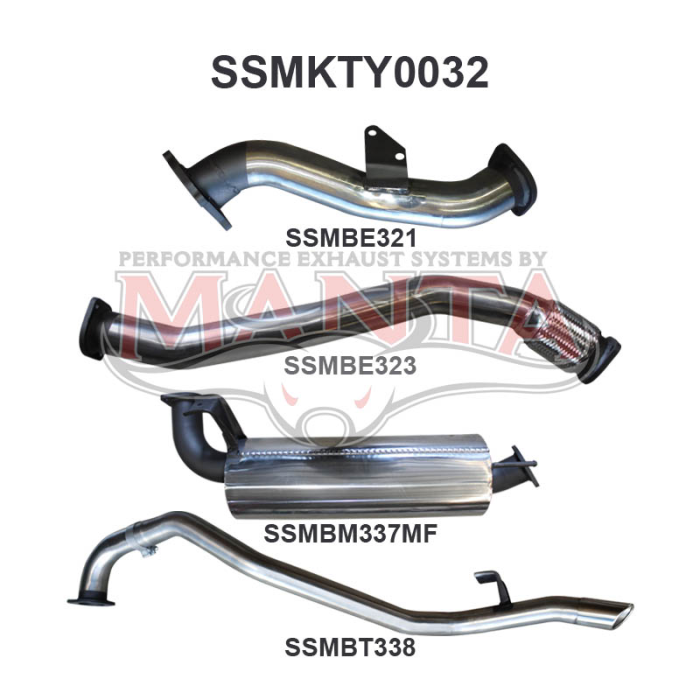 Manta HDJ80 1HD Wagon 3in From Turbo Back Muffler Exhaust System SSMKTY0032