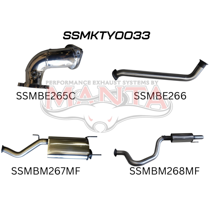 Manta HDJ100 4.2L Td Wagon 3in Centre & Rear Mufflers Exhaust System SSMKTY0033