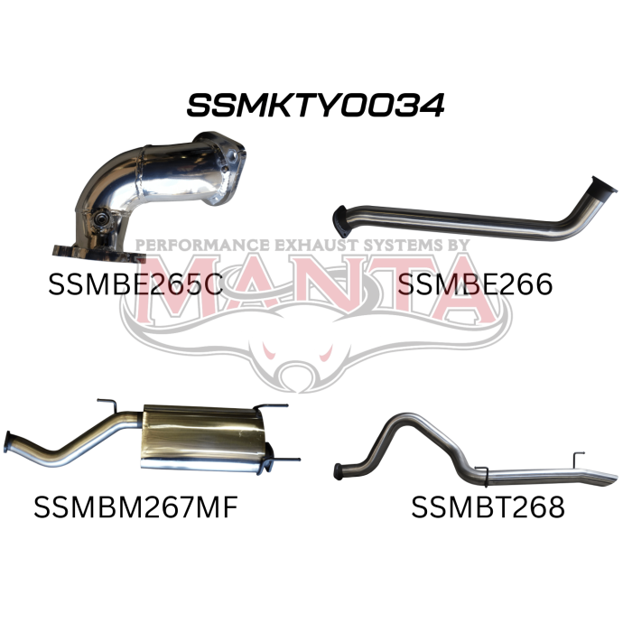 Manta HDJ100 4.2L Td Wagon 3in Centre Muffler & Rear Tail Exhaust System SSMKTY0034